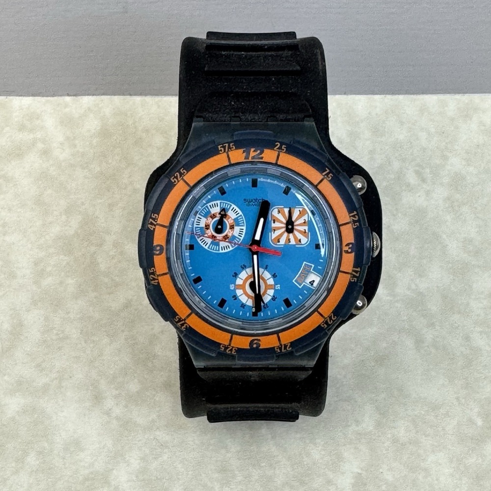 Swatch Aquachrono 1998 Tracking Surf -Ride or Die -SBN400-Untested Needs Battery